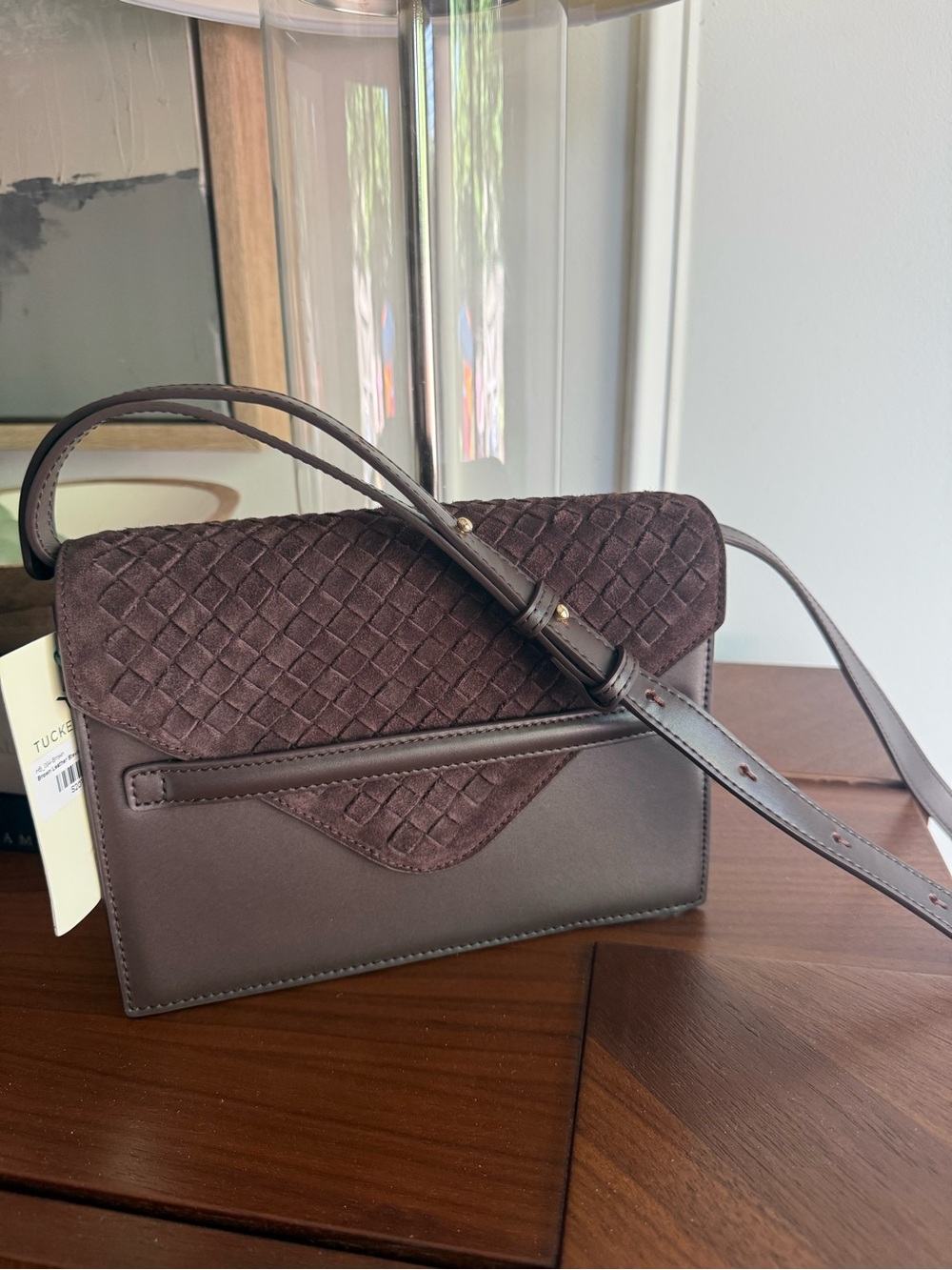Tuckernuck brown leather Stevie crossbody bag NWT